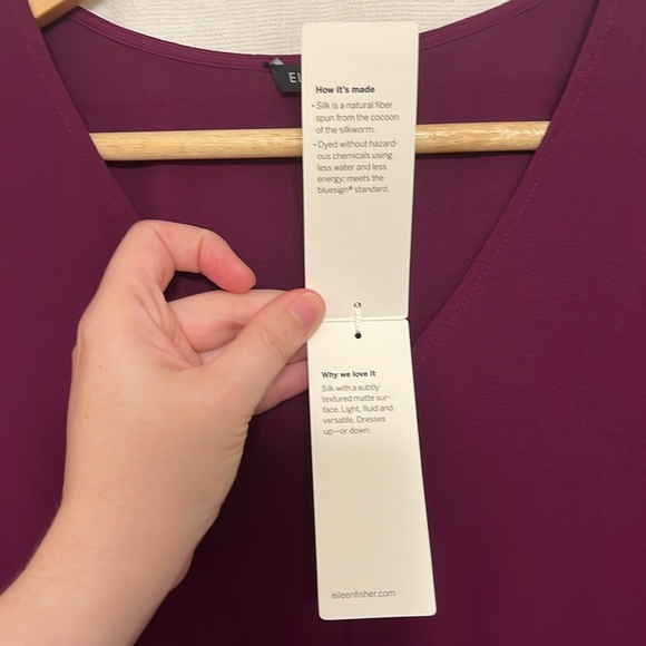 NWT Eileen Fisher Silk Georgette Crepe Dress - S/P - Picture 7 of 7